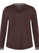 Bluse aus Viskose mit Spitzen und V-Ausschnitt, Braun, Packshot image number 0
