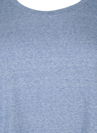 Melange T-Shirt mit kurzen Ärmeln, Moonlight Blue Mel. , Packshot image number 2
