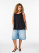 Top aus Baumwolle mit A-Linie, Schwarz, Model image number 1
