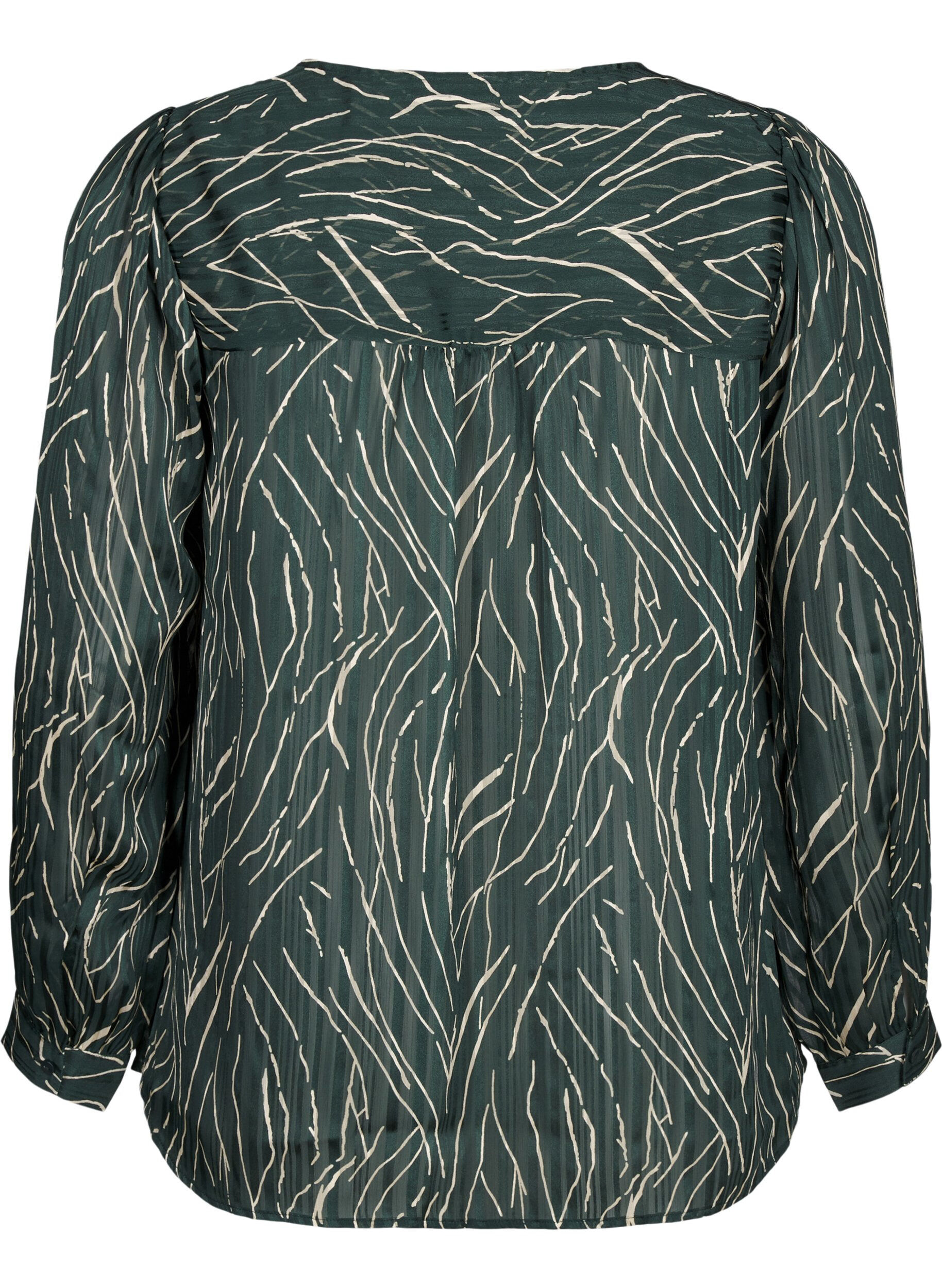 Zizzi Langarmshirt mit Kn&ouml;pfen, Gr&uuml;n, Packshot image number 1