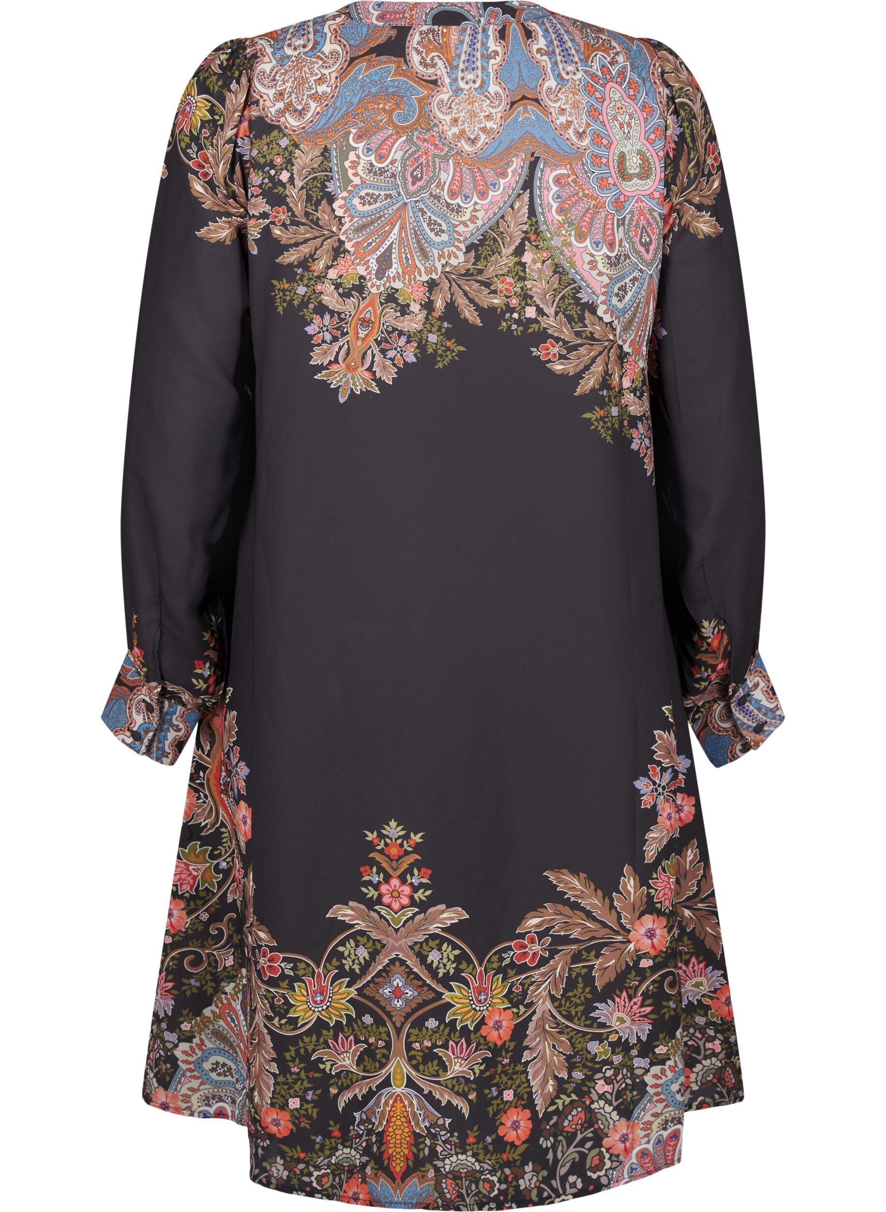 Zizzi Midikleid mit Paisley-Print, Black Paisley, Packshot image number 1