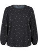 FLASH - Langarmbluse mit kleinen Blüten, Black White Flower, Packshot image number 0