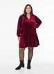 Kurzes Kleid aus Velours mit R&uuml;schenkragen und langen &Auml;rmeln, Rot, Model image number 1