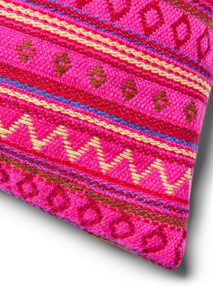 Kissenbezug mit Jacquard-Muster, Dark Pink Comb, Packshot image number 1
