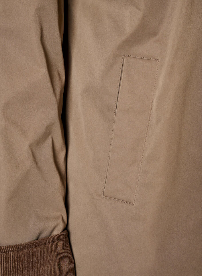Leicht wattierte Jacke mit Cordkragen, Braun, Packshot image number 3