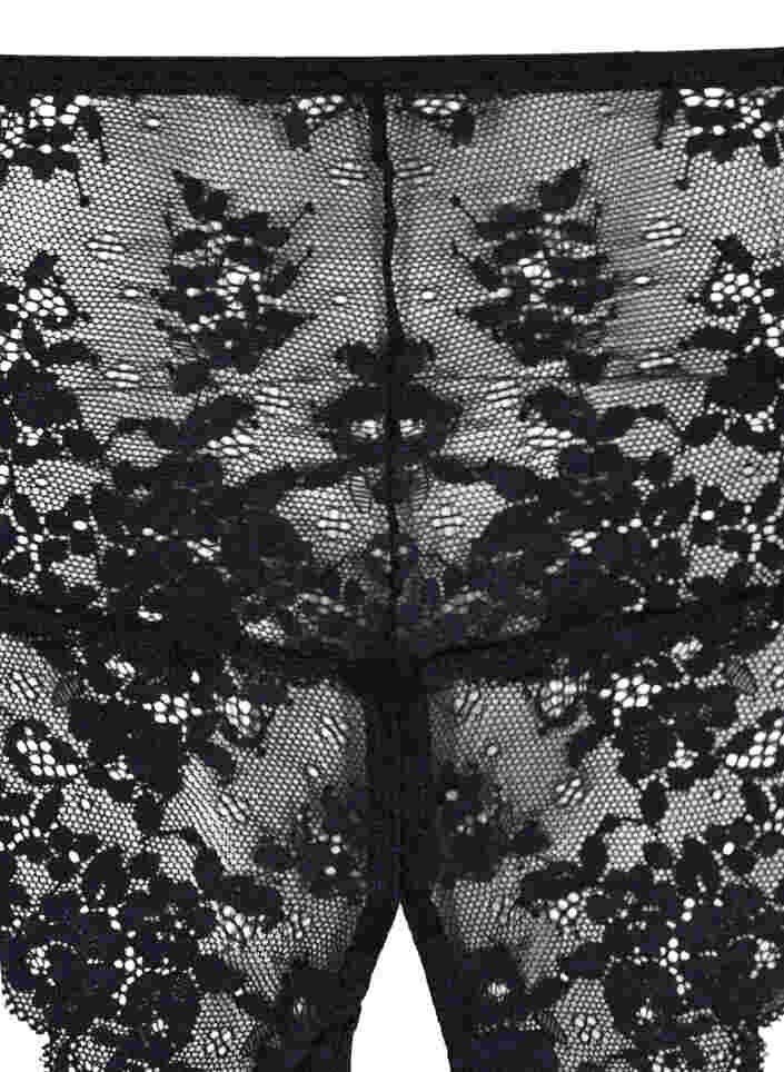 Bottomless Spitzen-Tanga, Black, Packshot image number 2