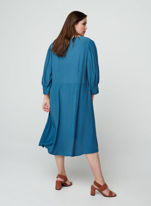 Kleid mit 3/4 Ärmeln aus Viskose, Real Teal, Model image number 1