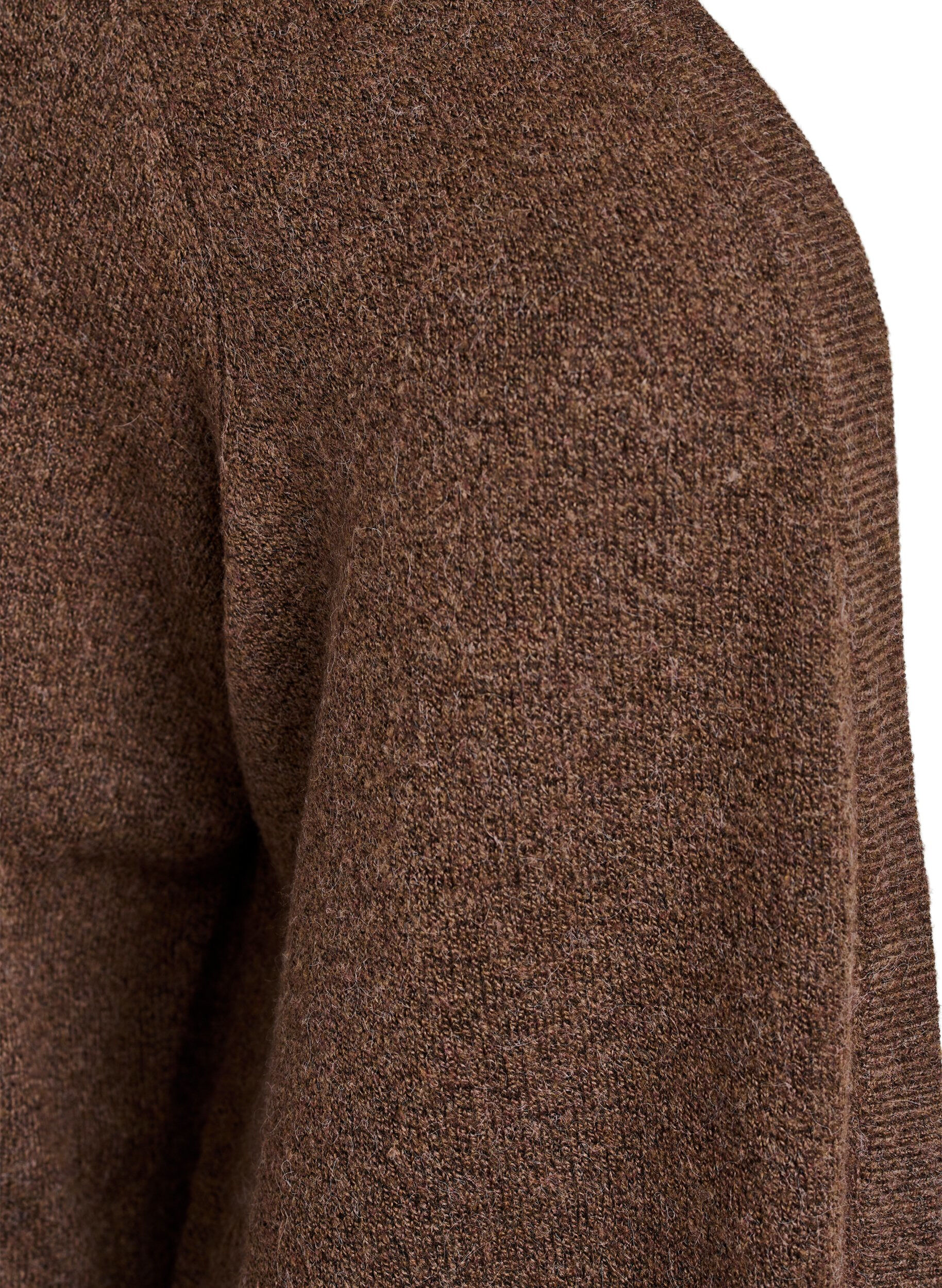 ZizziStrickjacke mit Rippenstrick und Taschen, Braun, Packshot image number 2