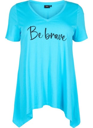 Baumwoll-T-Shirt mit kurzen Ärmeln, Blue Atoll W. Be, Packshot image number 0