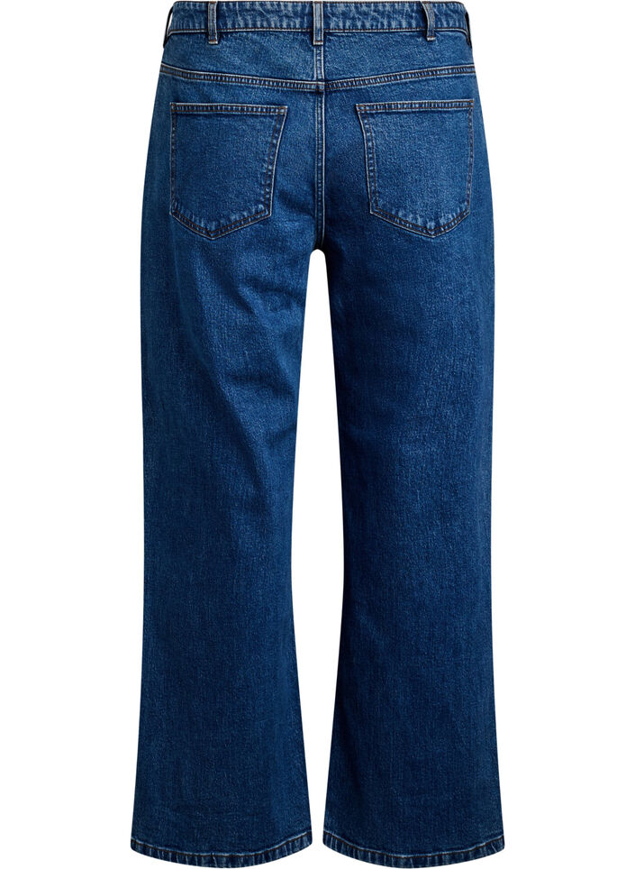 Wide-Leg-Jeans mit hoher Taille, Blau, Packshot image number 1