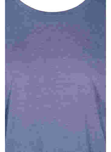 Einfarbige Bluse mit 3/4-Ärmel, Deep Cobalt Mel. , Packshot image number 2