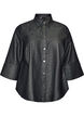 Denimbluse mit Glitzerfaden und 3/4-&Auml;rmeln, Grau, Packshot image number 0