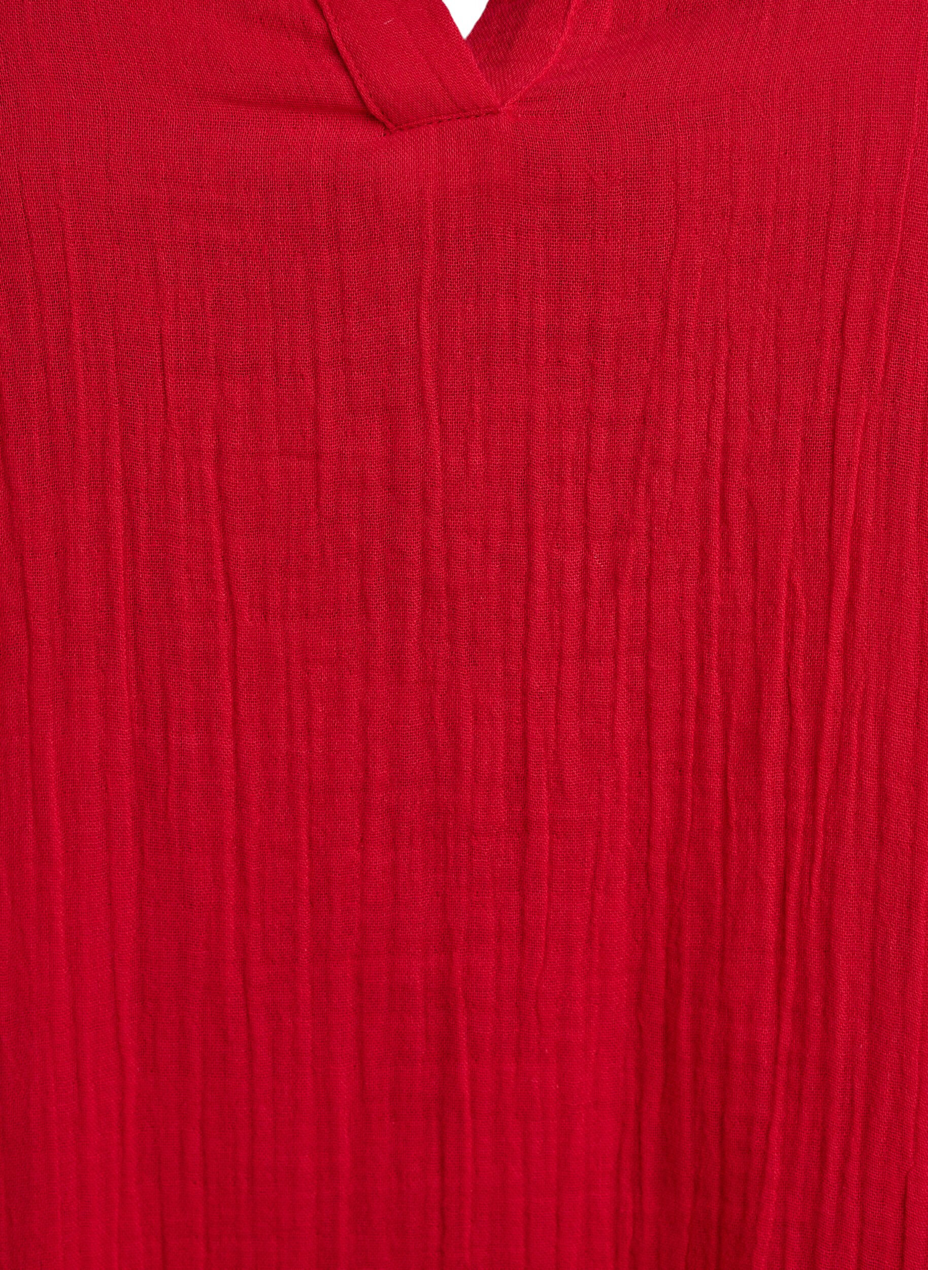 Zizzi Kurzes A-Linien-Kleid aus Baumwollmusselin, Rot, Packshot image number 2