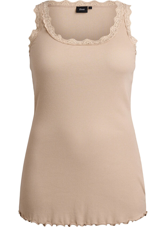 Spitzentop, Beige, Packshot image number 0