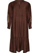 Kleid aus Viskose mit Stickerei und Stufenvolants, Braun, Packshot image number 0