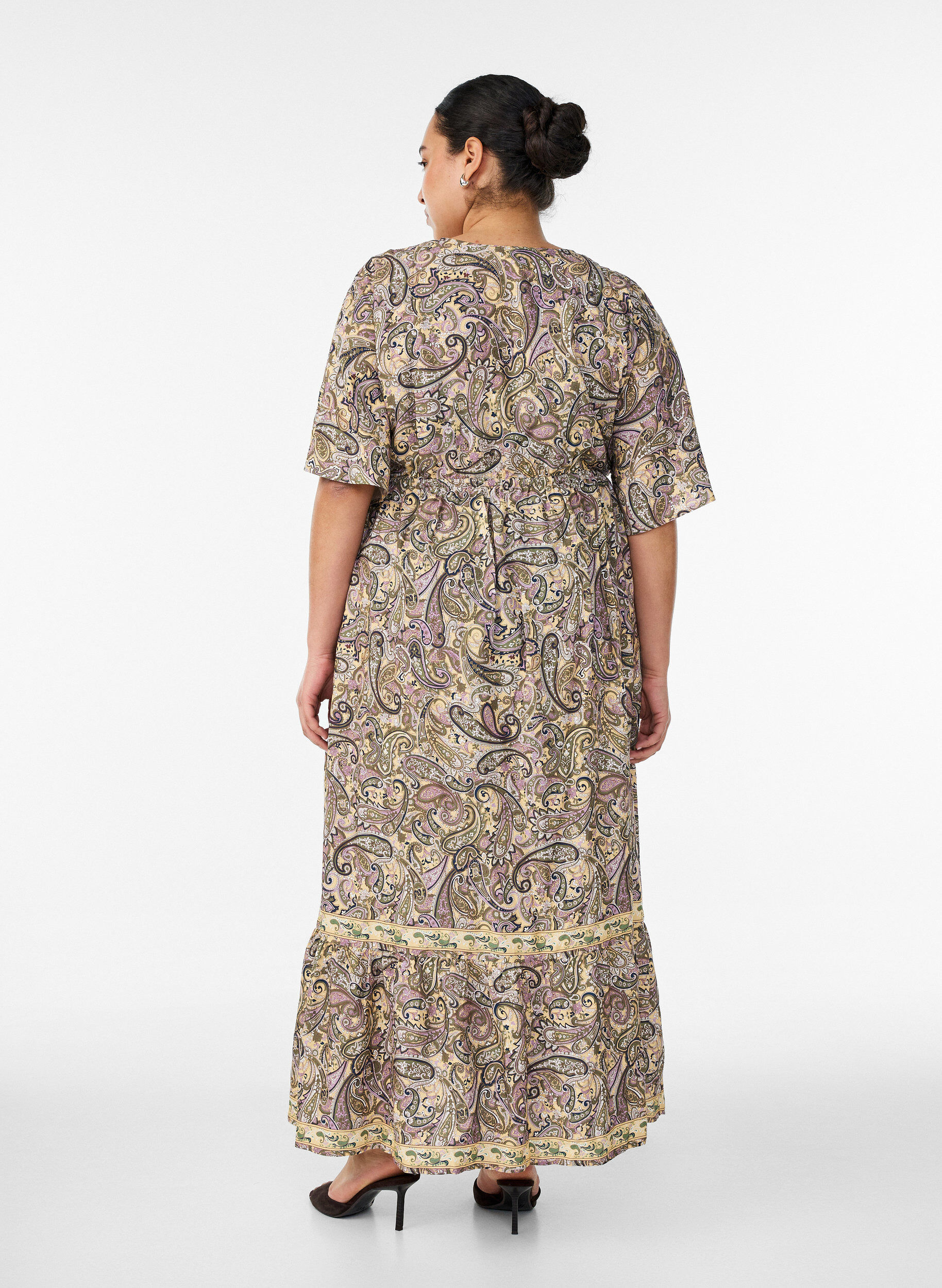 ZizziMaxikleid aus Viskose mit Paisleymuster, Gelb, Model image number 1