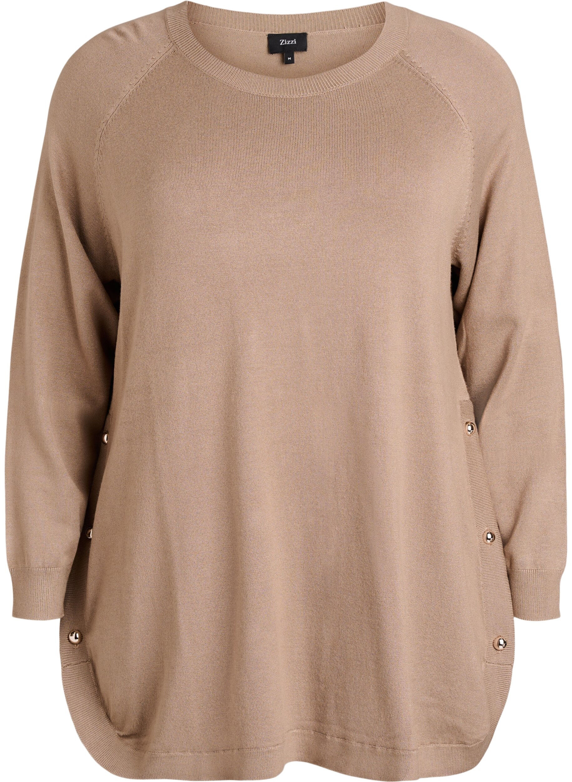 Strickbluse mit seitlichen Kn&ouml;pfen