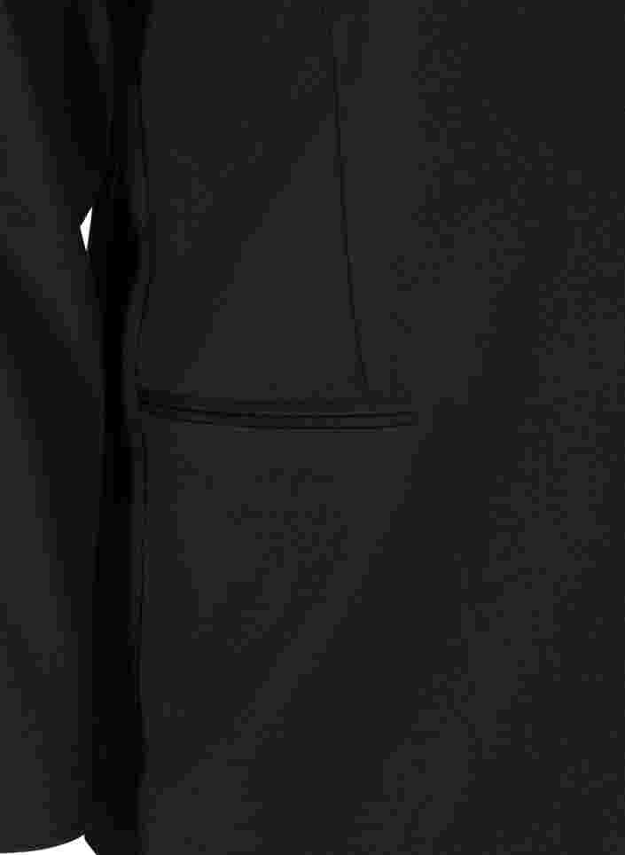 Schlichter Blazer mit Knopf und Dekorationstaschen, Black, Packshot image number 3