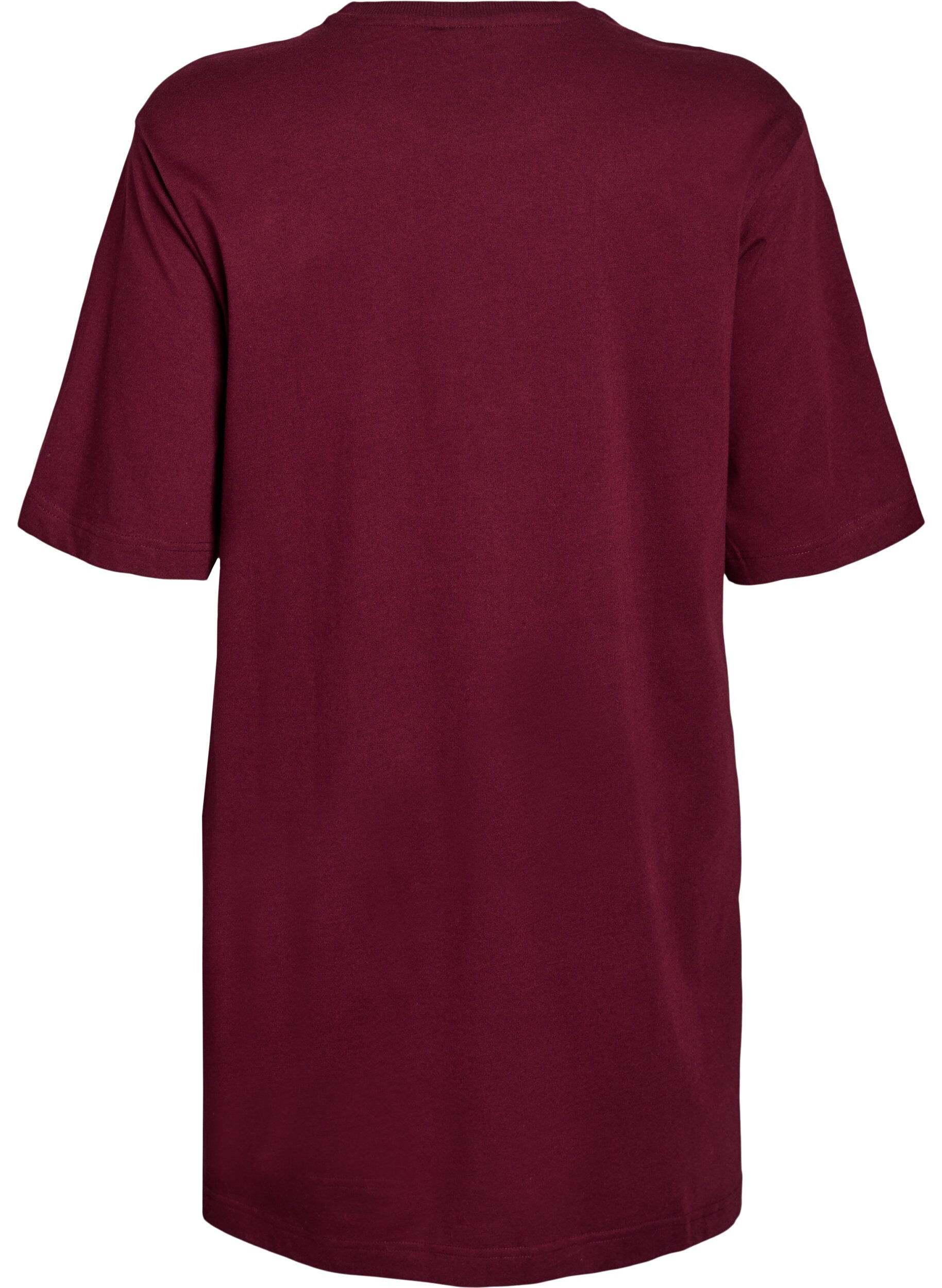 Zizzi Knielanges Baumwoll-T-Shirt-Kleid, Rot, Packshot image number 1