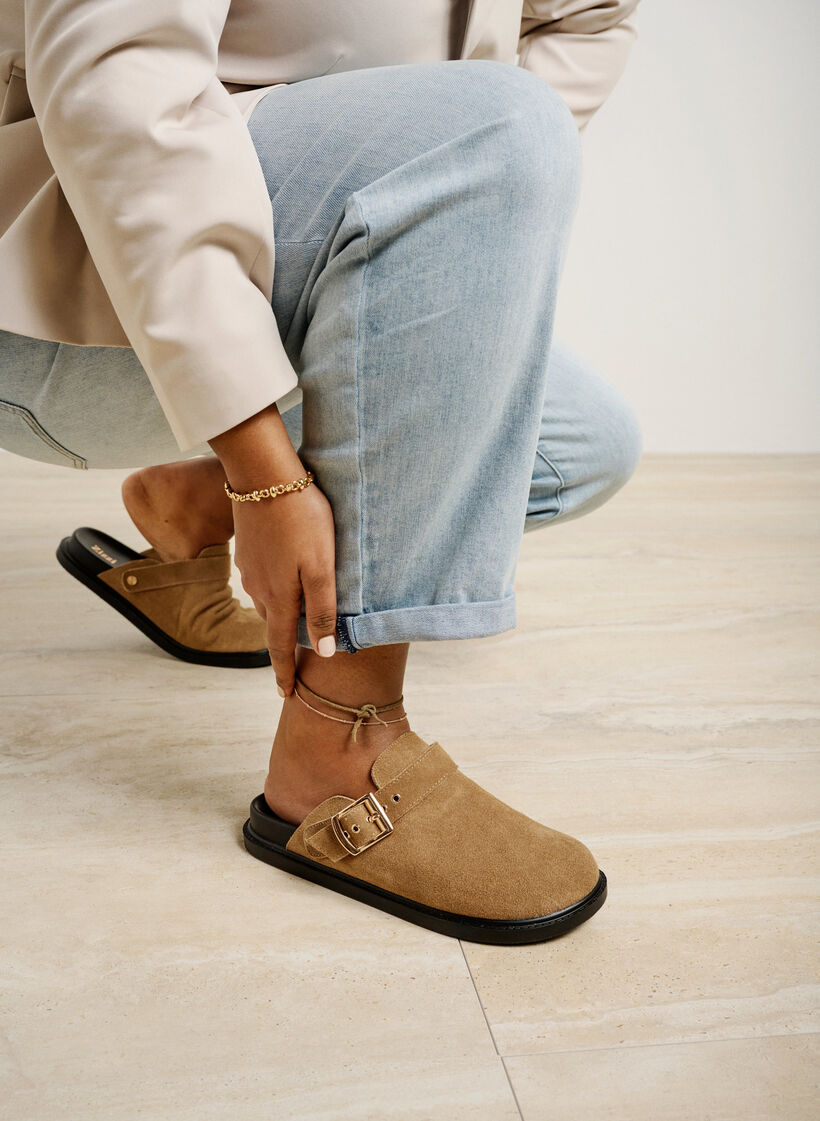 Weite M Wildleder-Clogs, Woodsmoke, Image image number 1