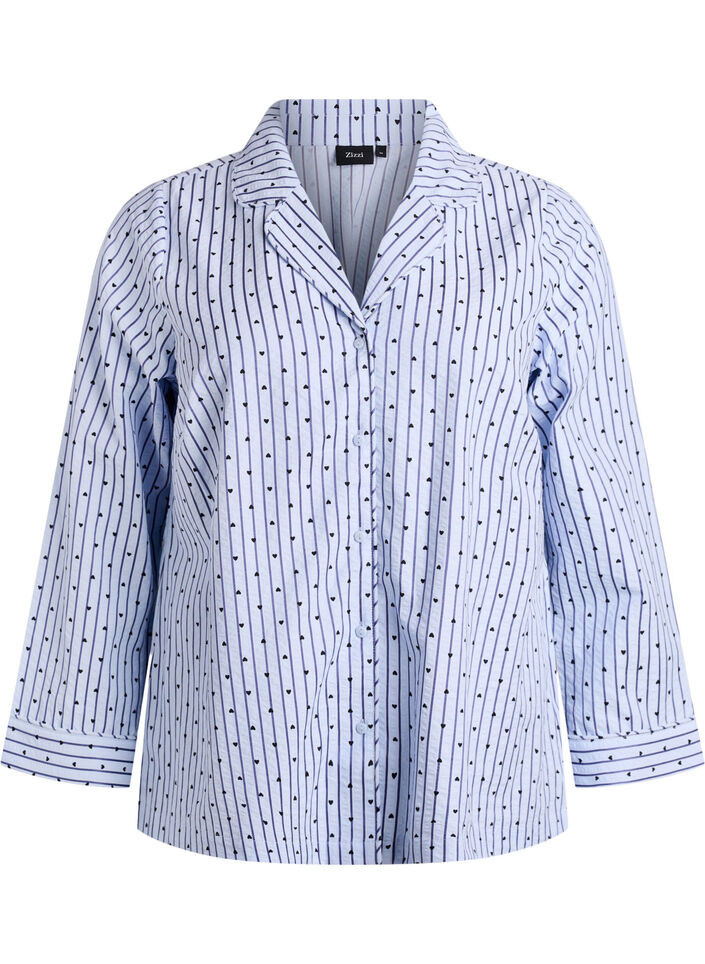 Pyjamahemd aus Seersucker mit langen &Auml;rmeln, Blau, Packshot image number 0