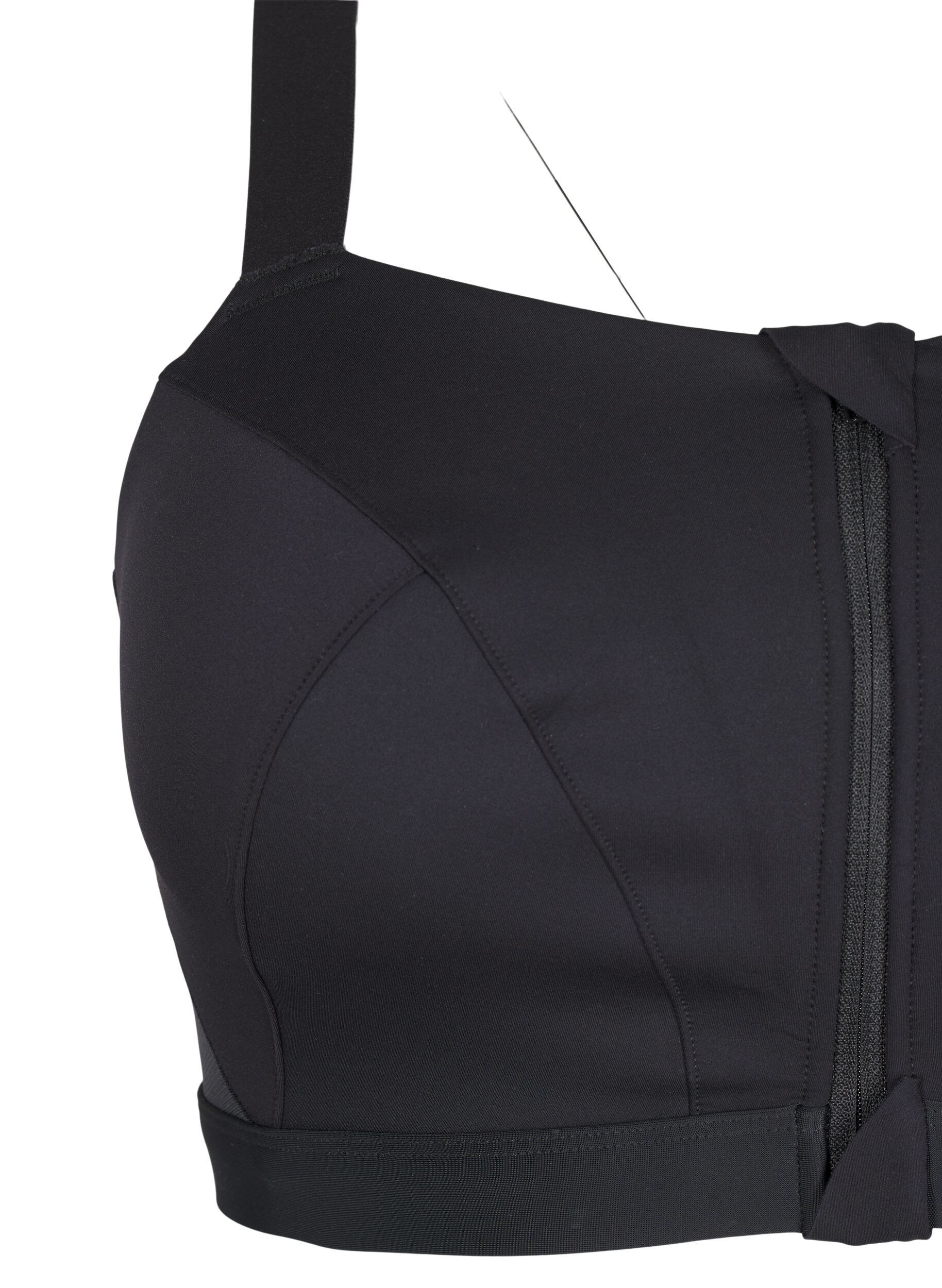 ZizziSport-BH mit Vorderverschluss und hohem Halt, Schwarz, Packshot image number 3
