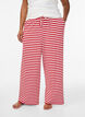 Gestreifte Schlafanzughose mit hoher Taille und weiten Beinen, Rot, Model image number 2