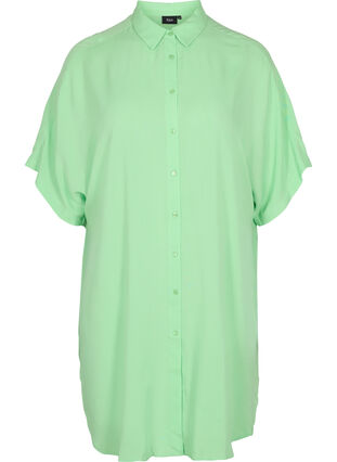 Lange Hemdbluse aus Viskose mit 2/4-Ärmeln, Summer Green, Packshot image number 0