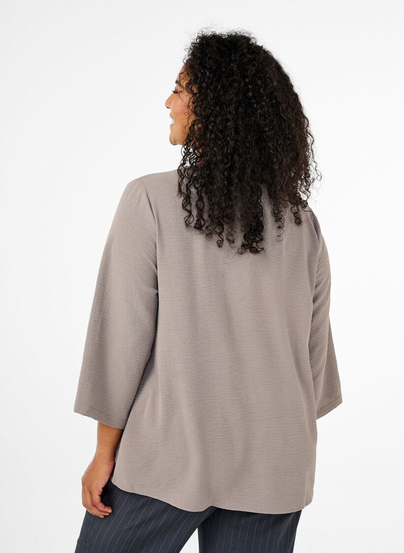 Bluse mit 3/4-&Auml;rmeln, Beige, Model image number 2