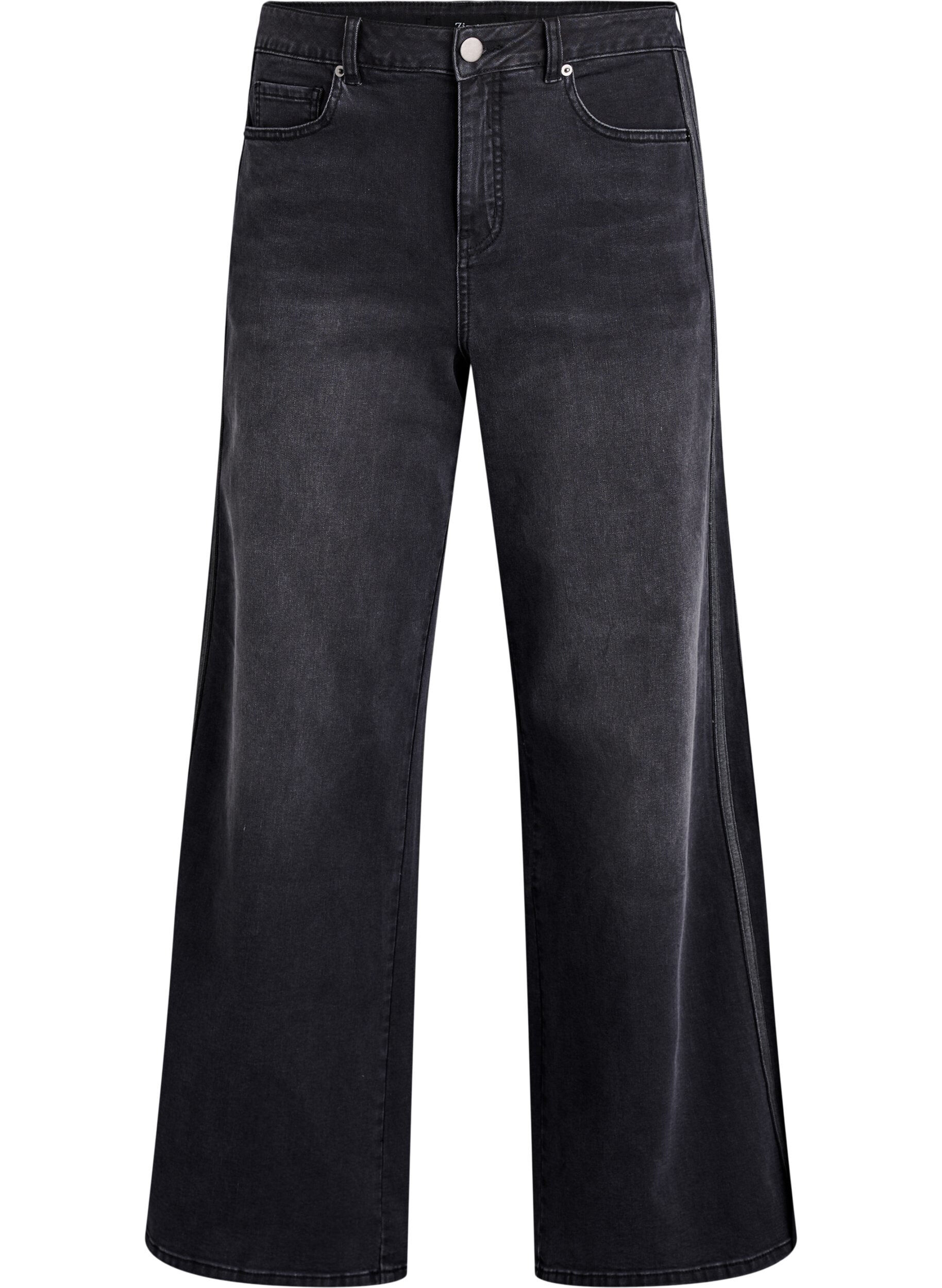 ZizziJeans in weiter Passform mit vertikalen Denimdetails, Grau, Packshot image number 0
