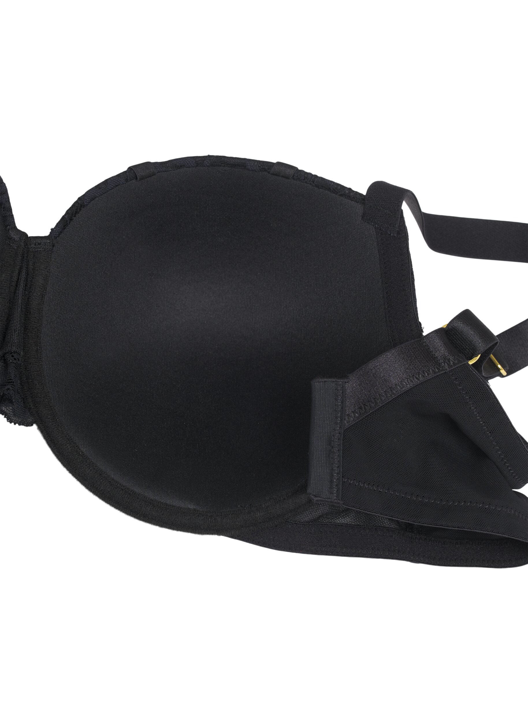 Zizzi Geformter BH mit Strasssteinen, Black, Packshot image number 3