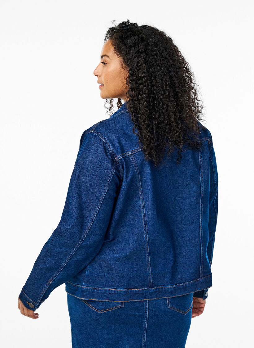 Denim-Jacke aus elastischer Baumwollmischung, Blau, Model image number 2