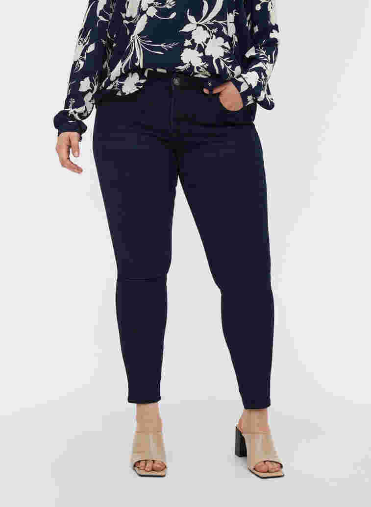 Extra slim Sanna Jeans mit regulärer Taille, Dark blue, Model image number 2