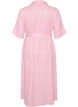 Kn&ouml;chellanges Hemdblusenkleid mit Bindeg&uuml;rtel und Streifen, Pink, Packshot image number 1
