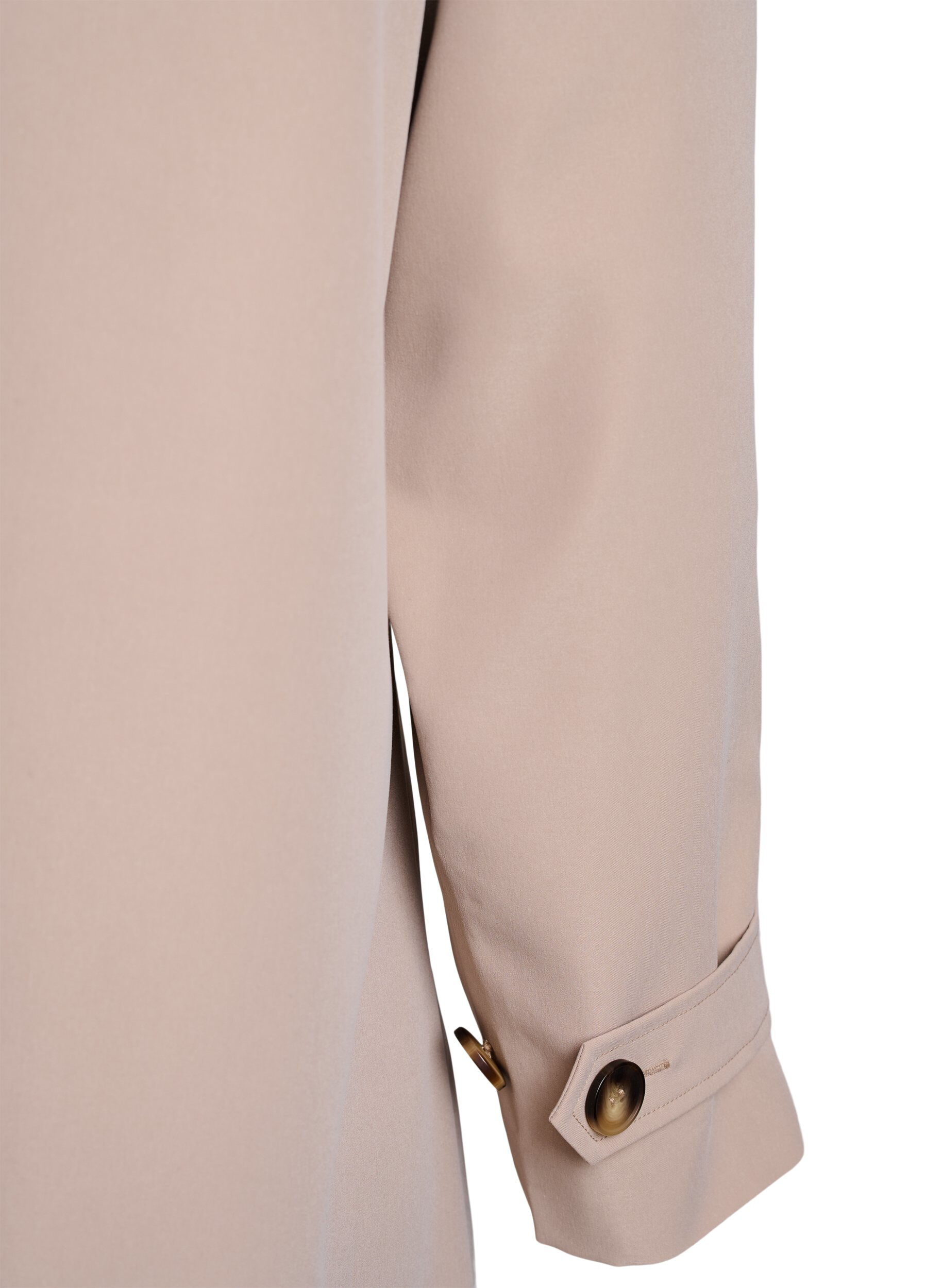 Zizzi Fr&uuml;hlingsjacke mit Kragen aus Wildlederimitat und verdeckter Knopfleiste, Beige, Packshot image number 4