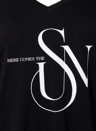 T-Shirt aus Baumwolle mit Druck, Black SUN, Packshot image number 2