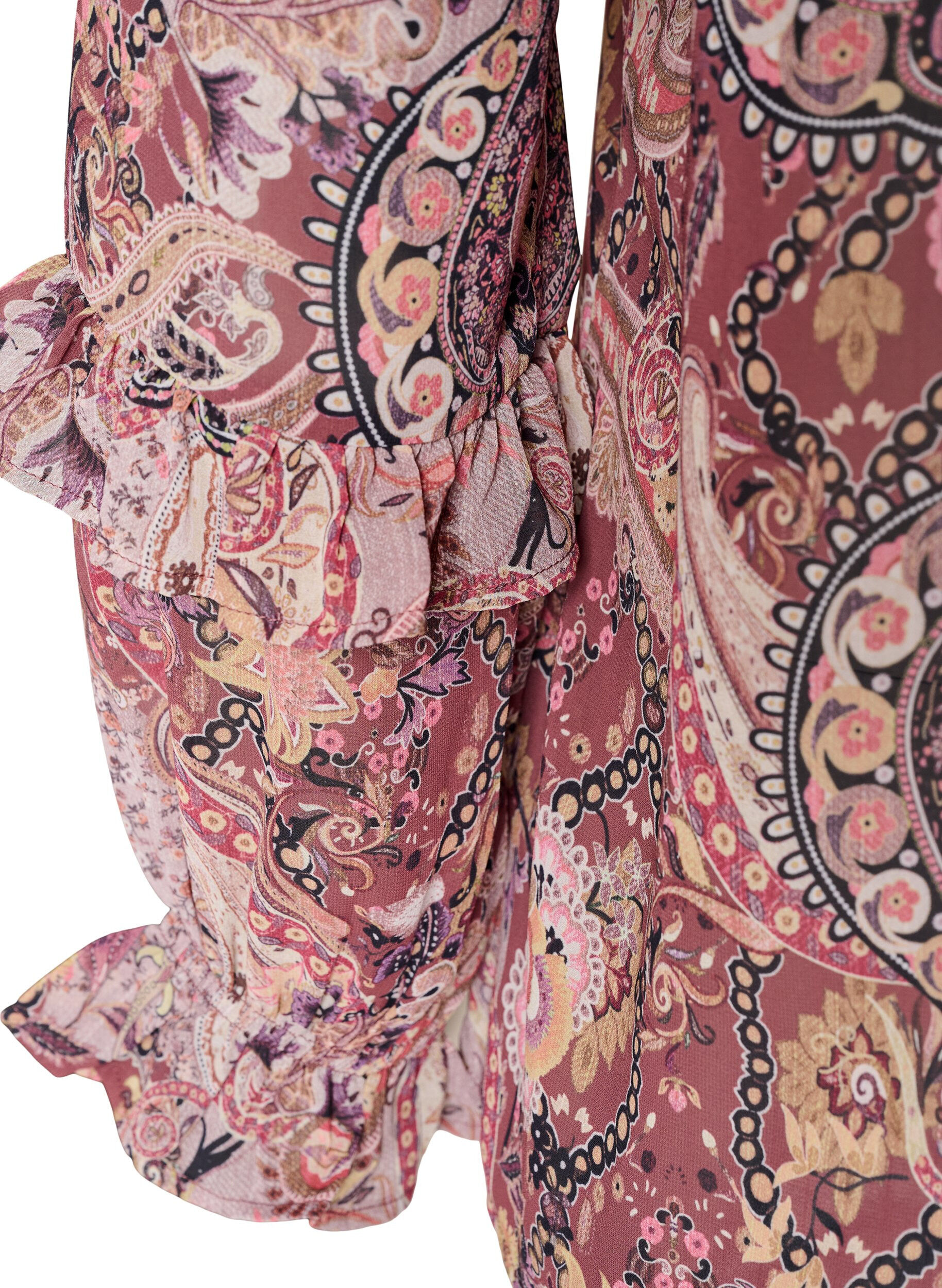 ZizziBluse mit Paisleymuster und R&uuml;schendetails, lila, Packshot image number 3