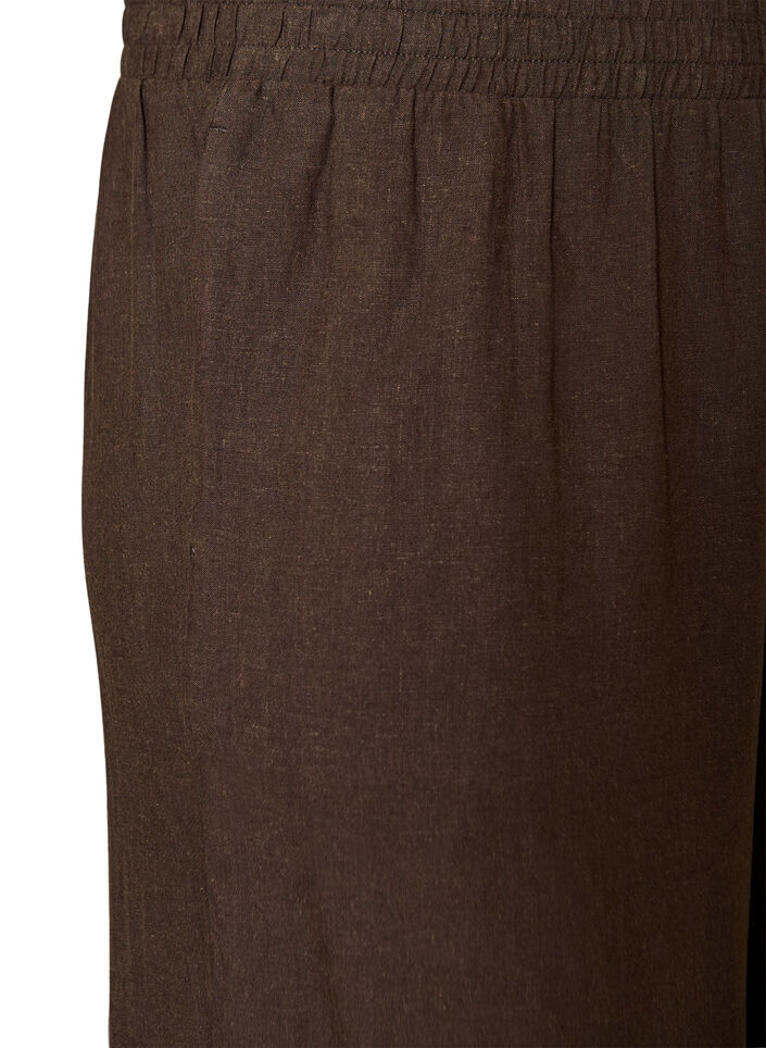 Hose aus Leinen und Viskose mit weitem Bein, Braun, Packshot image number 2