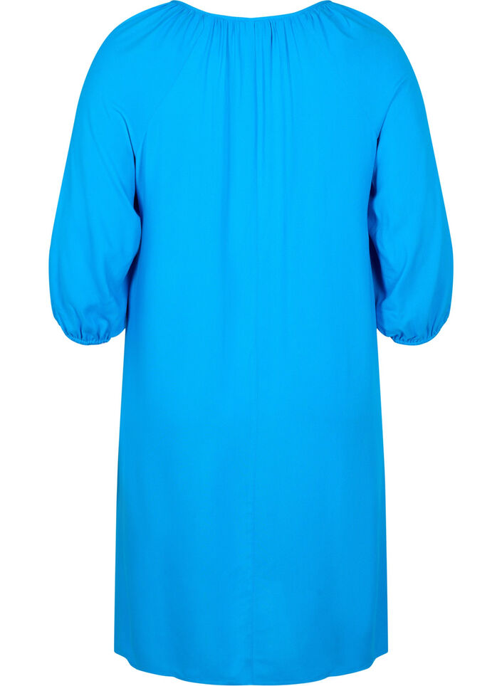 Viskosekleid mit V-Ausschnitt, Indigo Bunting, Packshot image number 1