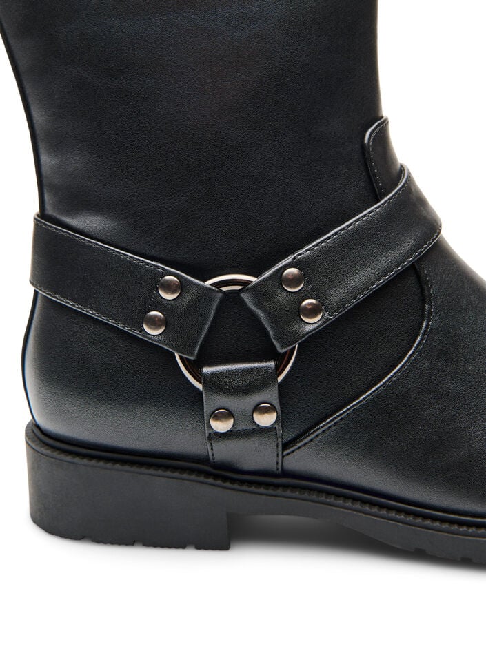 Kurzer Bikerstiefel, Schwarz, Packshot image number 3