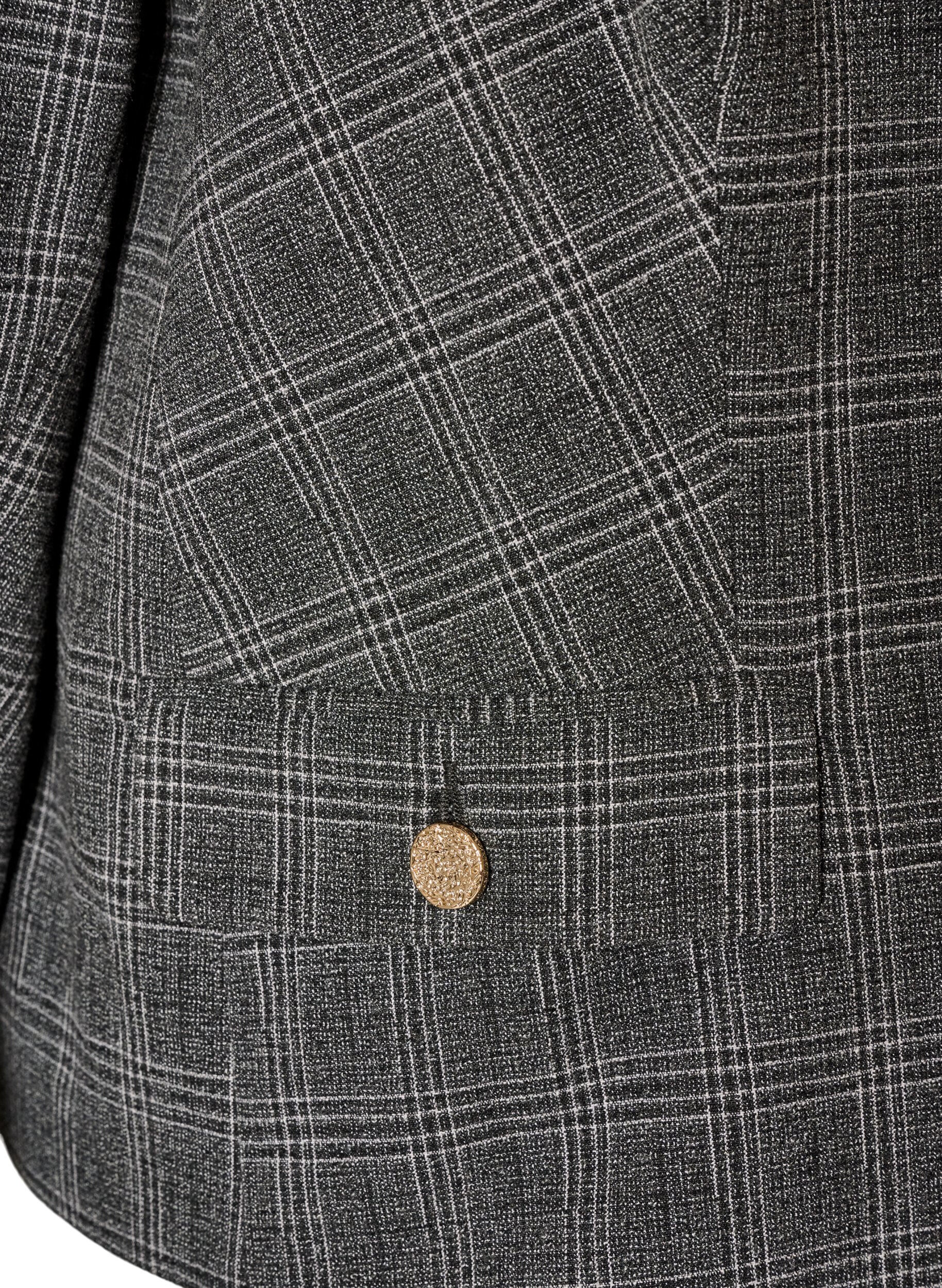ZizziKurzer Blazer mit Karomuster, Grau, Packshot image number 3