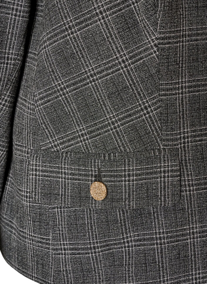 Kurzer Blazer mit Karomuster, Grau, Packshot image number 3