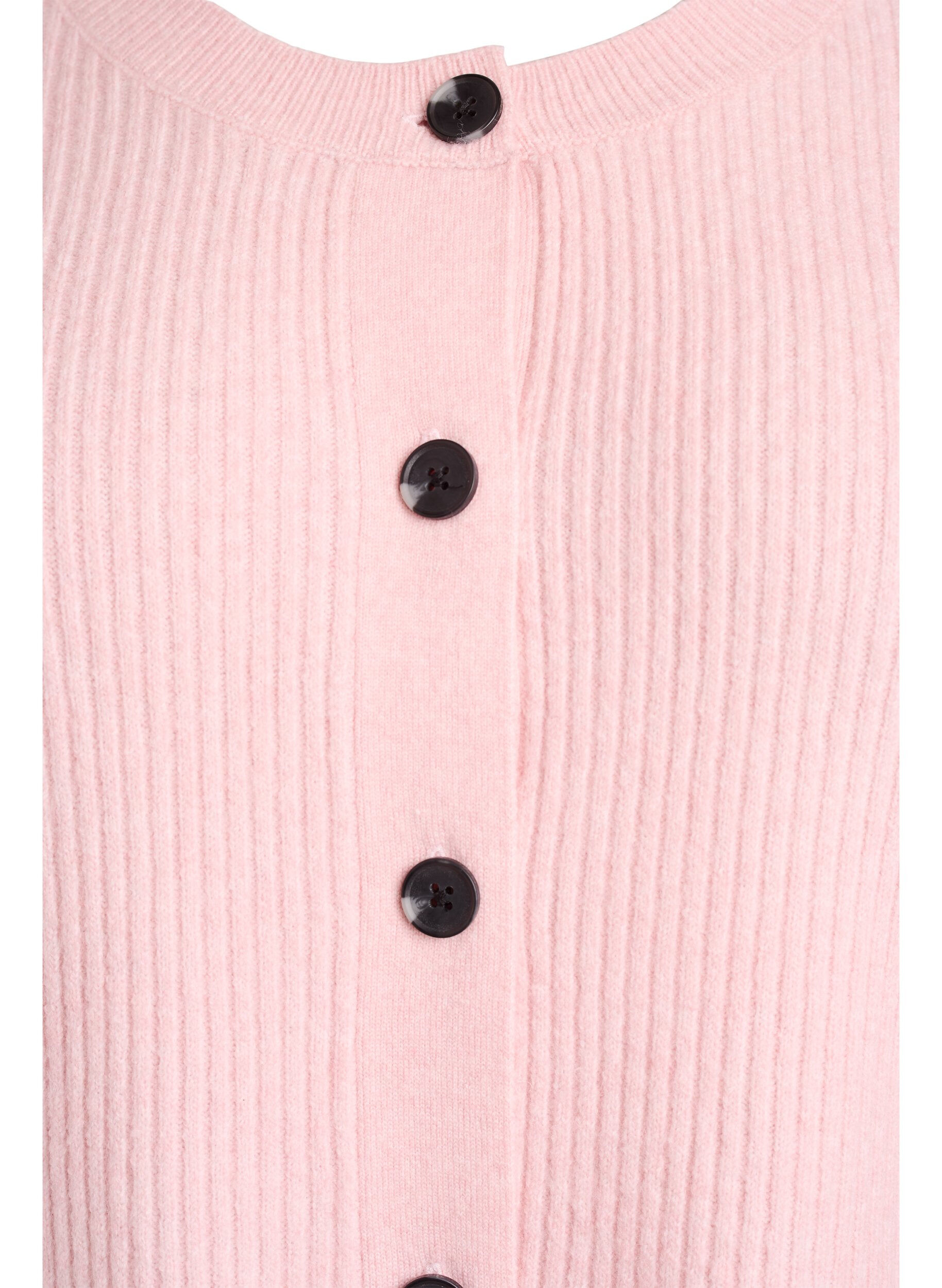 ZizziRippenstrick Strickjacke mit Kn&ouml;pfen, Pink, Packshot image number 2