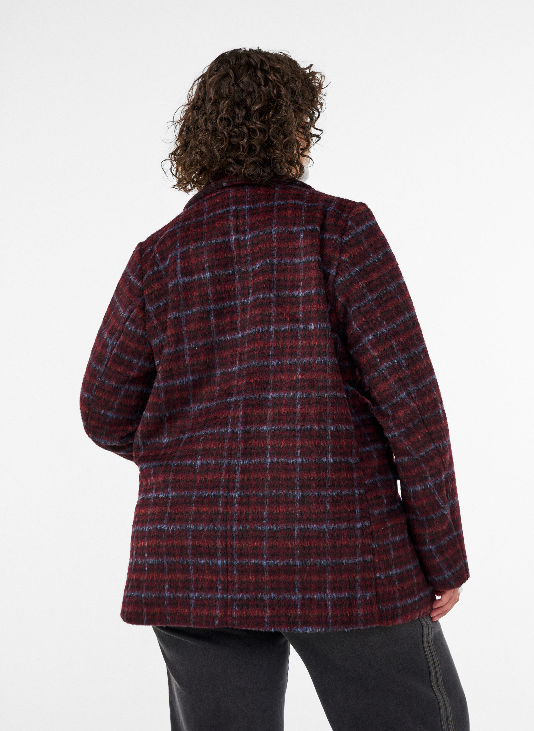 ZizziKarierte Jacke mit Taschen, Rot, Model image number 2