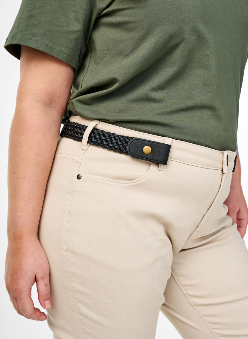 Geflochtener Gürtel aus elastischem Material, Schwarz, Image image number 0