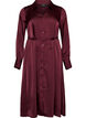 Hemdblusenkleid aus Satin mit einem Bindeg&uuml;rtel, Rot, Packshot image number 0