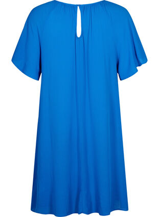 Viskosekleid mit kurzen Ärmeln, Victoria blue, Packshot image number 1