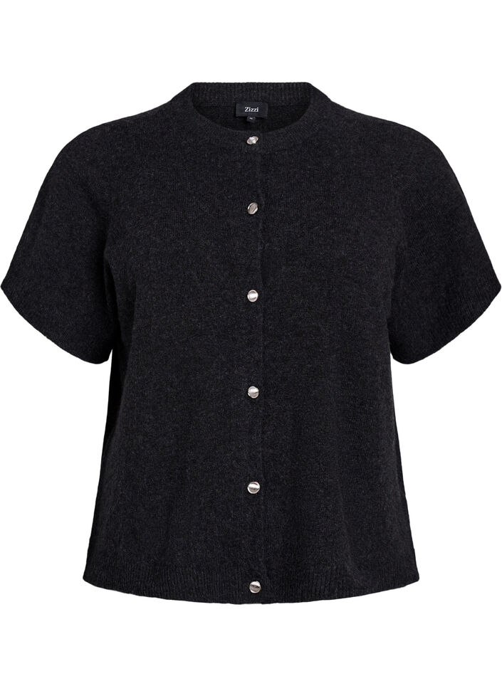 Strickjacke mit kurzen Ärmeln, Grau, Packshot image number 0