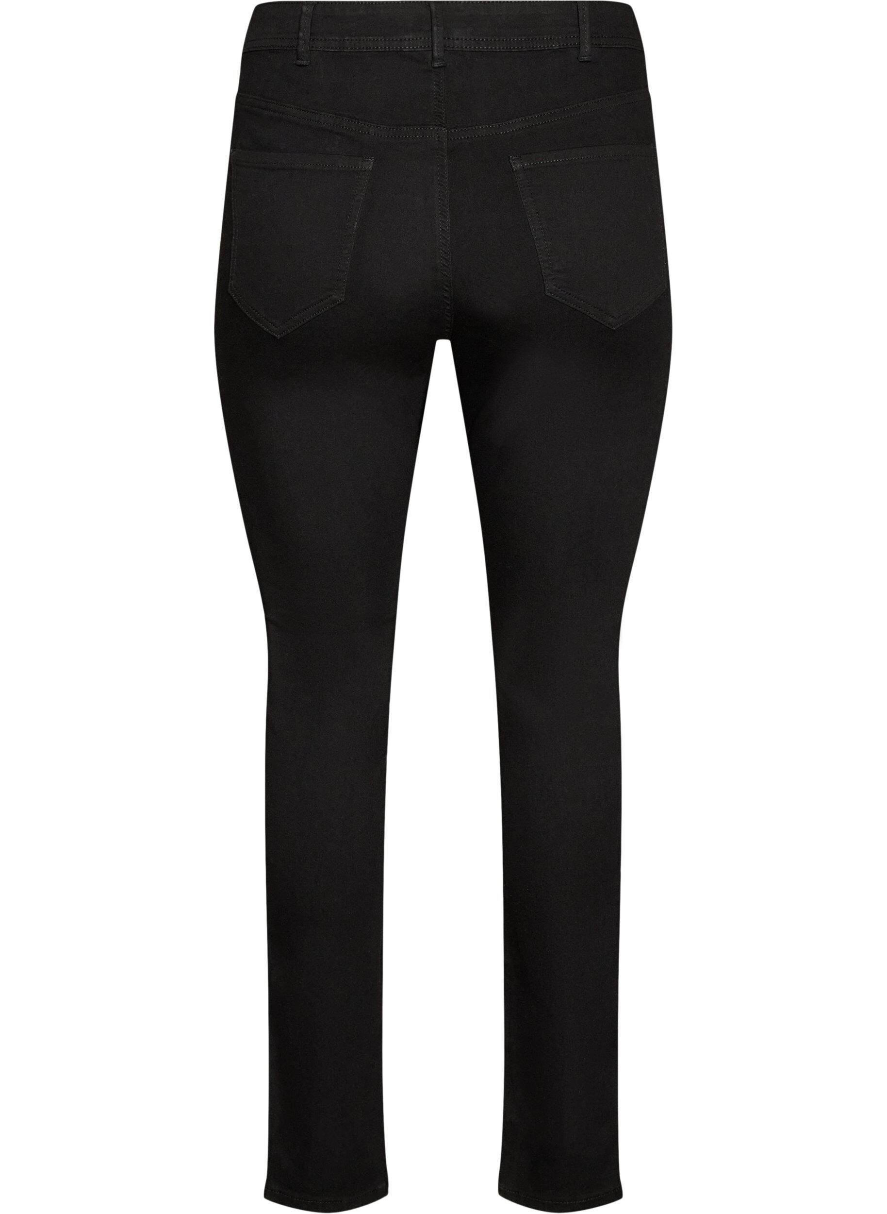 ZizziAmy Super Slim Fit Jeans mit hoher Taille, Schwarz, Packshot image number 1