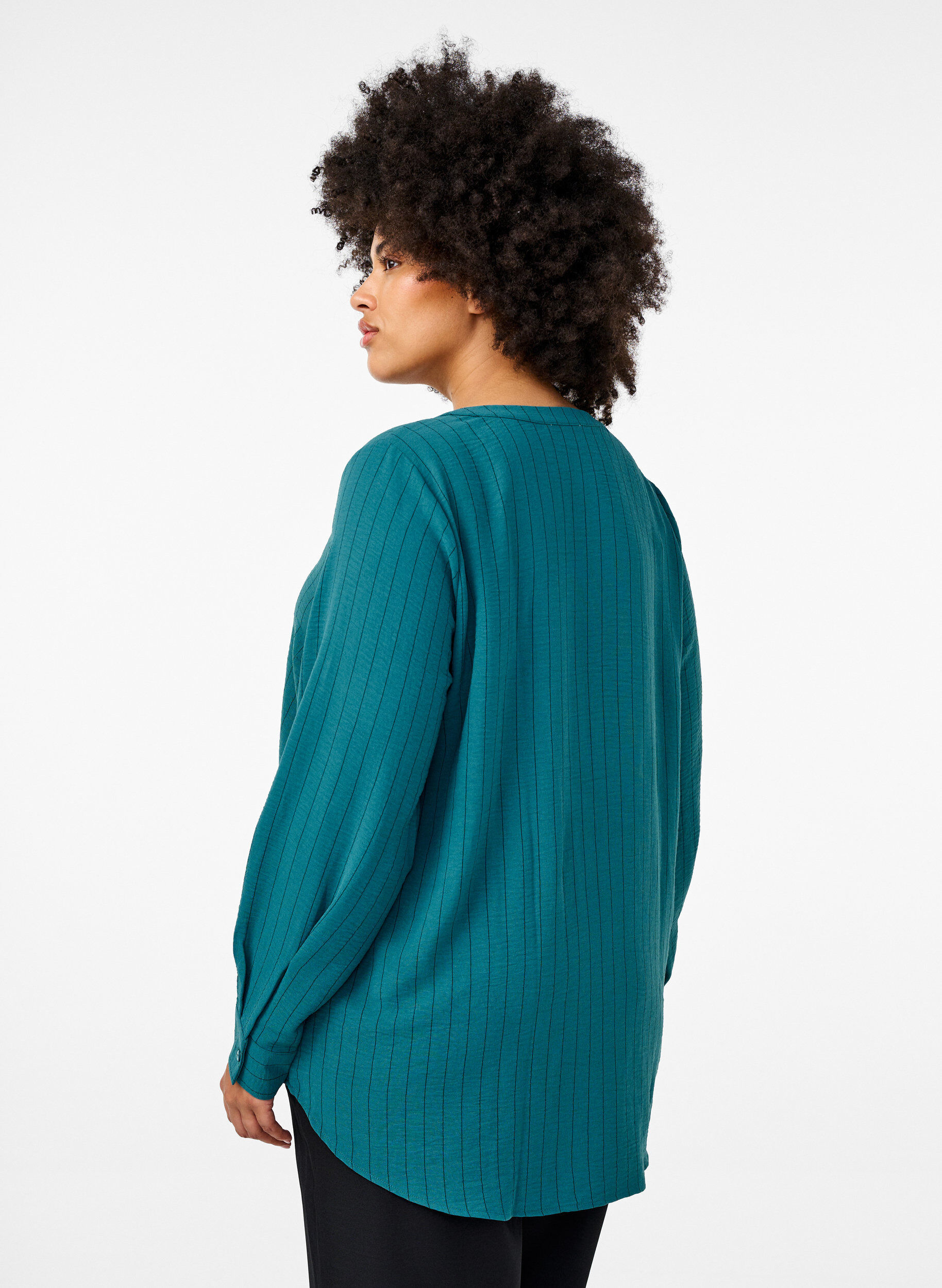ZizziNadelstreifenbluse, Gr&uuml;n, Model image number 2